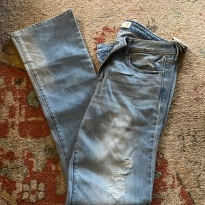 A&F mid rise skinny bootcut jeans